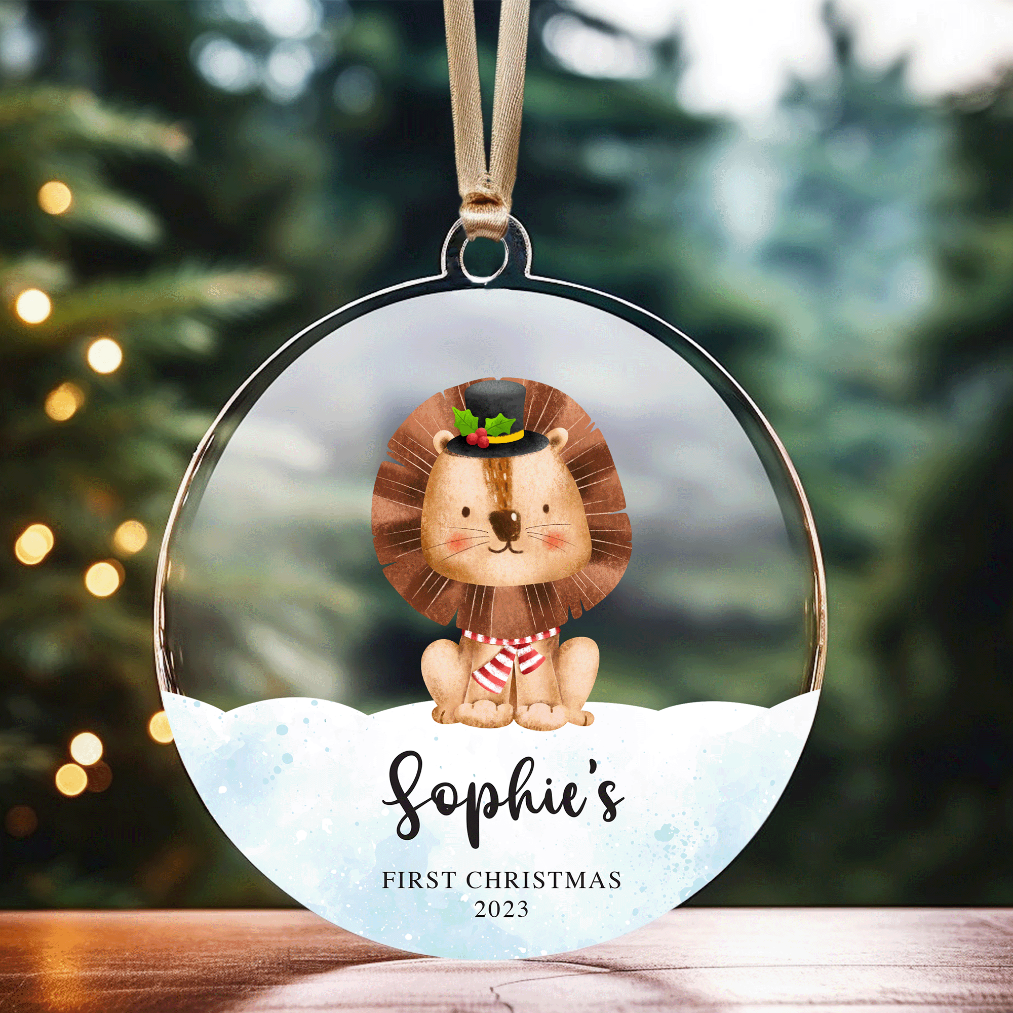 Personalised Acrylic Bauble - Lion