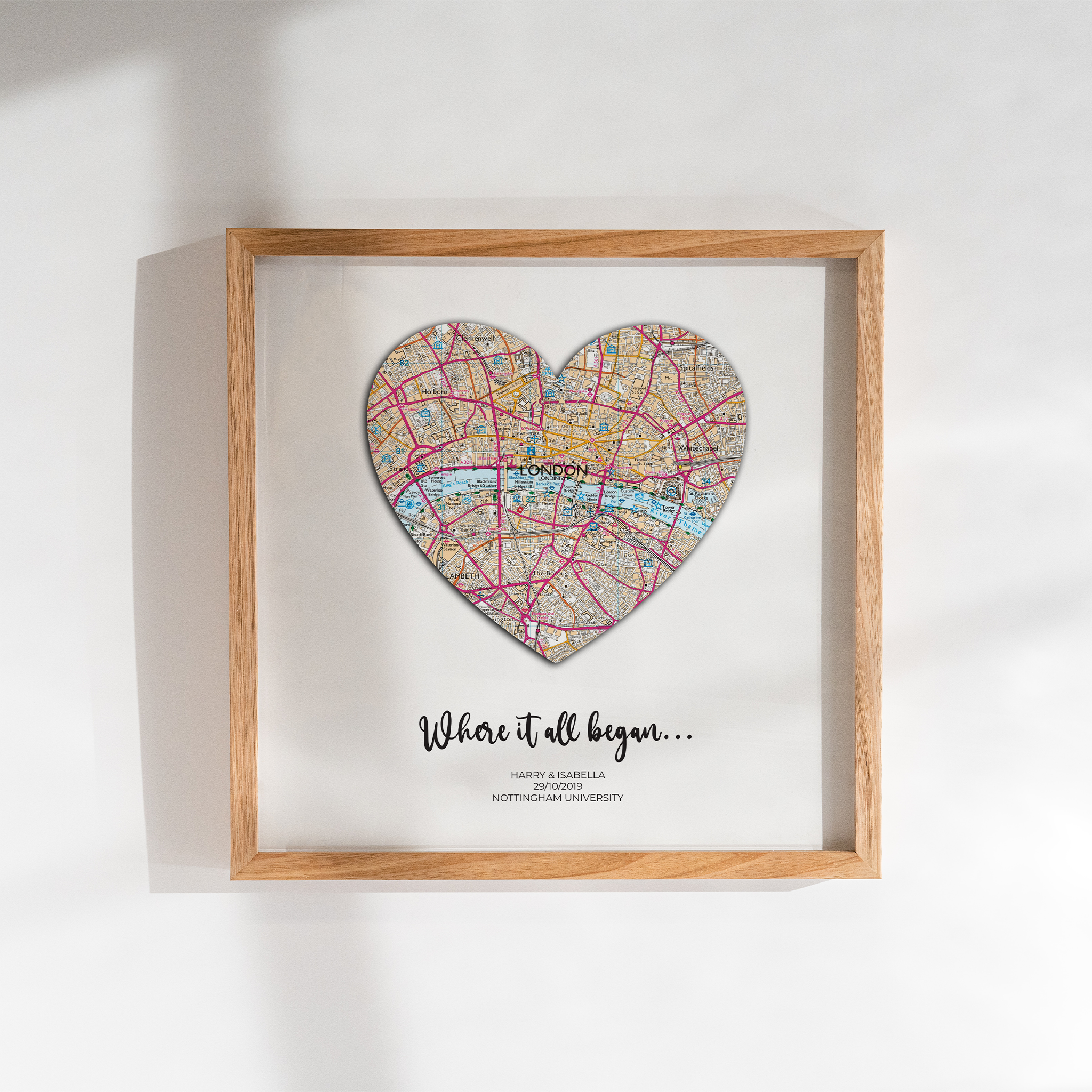 Personalised 3D Heart Map with personalisation | Valentines Gift | Gift for Her | Gift for Him | Anniversary Gift