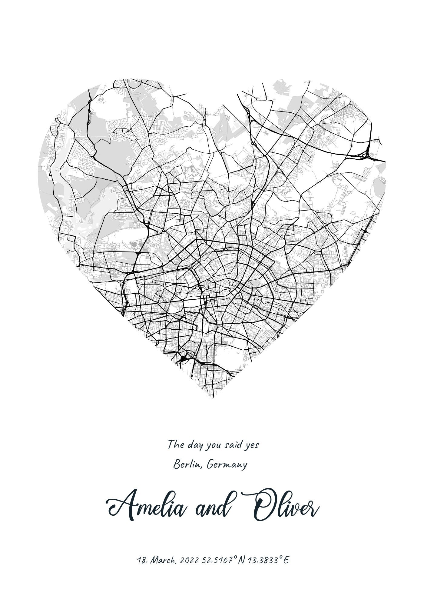 City Map In Heart